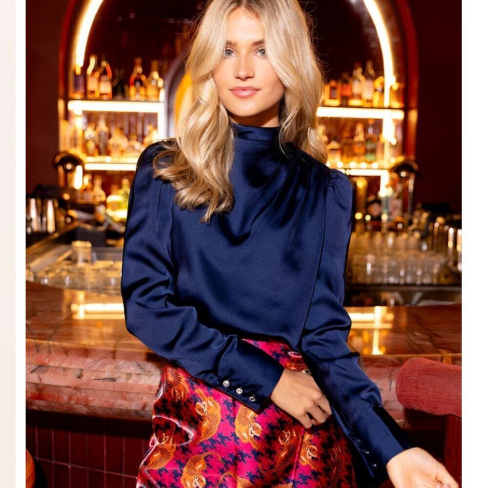 Alden Adair Scarlett Top in Navy, Size XS